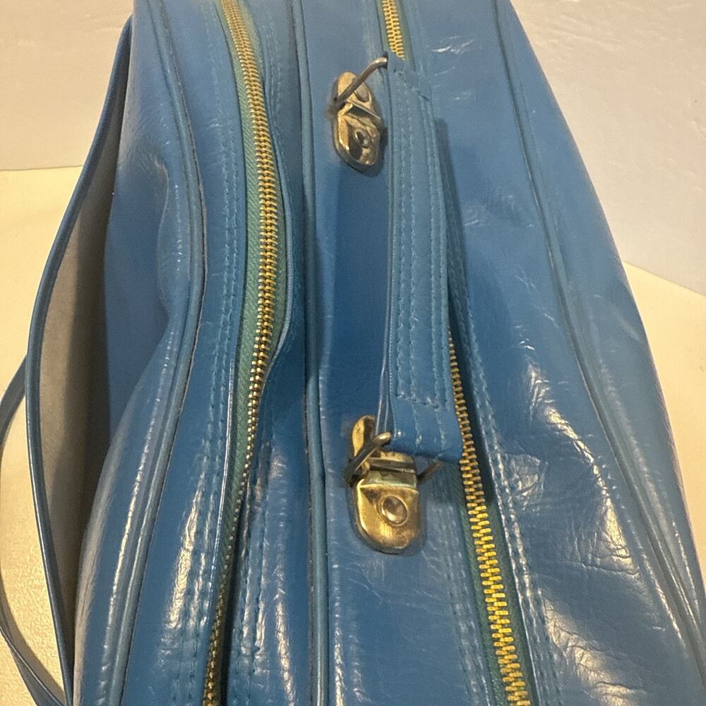 Rare Vintage 1970’s Blue Vinyl Adidas Trefoil Sports,Carryon,Weekend Bag - Picture 2 of 16